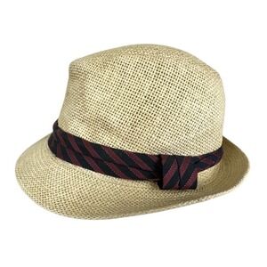 Fedora Woven Hat Light Men's Vintage Stone Brand Size L/XL 100% Paper